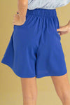 High Waist Bermuda Shorts - Royal Blue