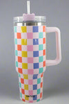 Multicolored Checkered Coffee 40 Oz Tumbler