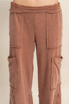 Mineral Washed Cargo Sweatpants - Chestnut