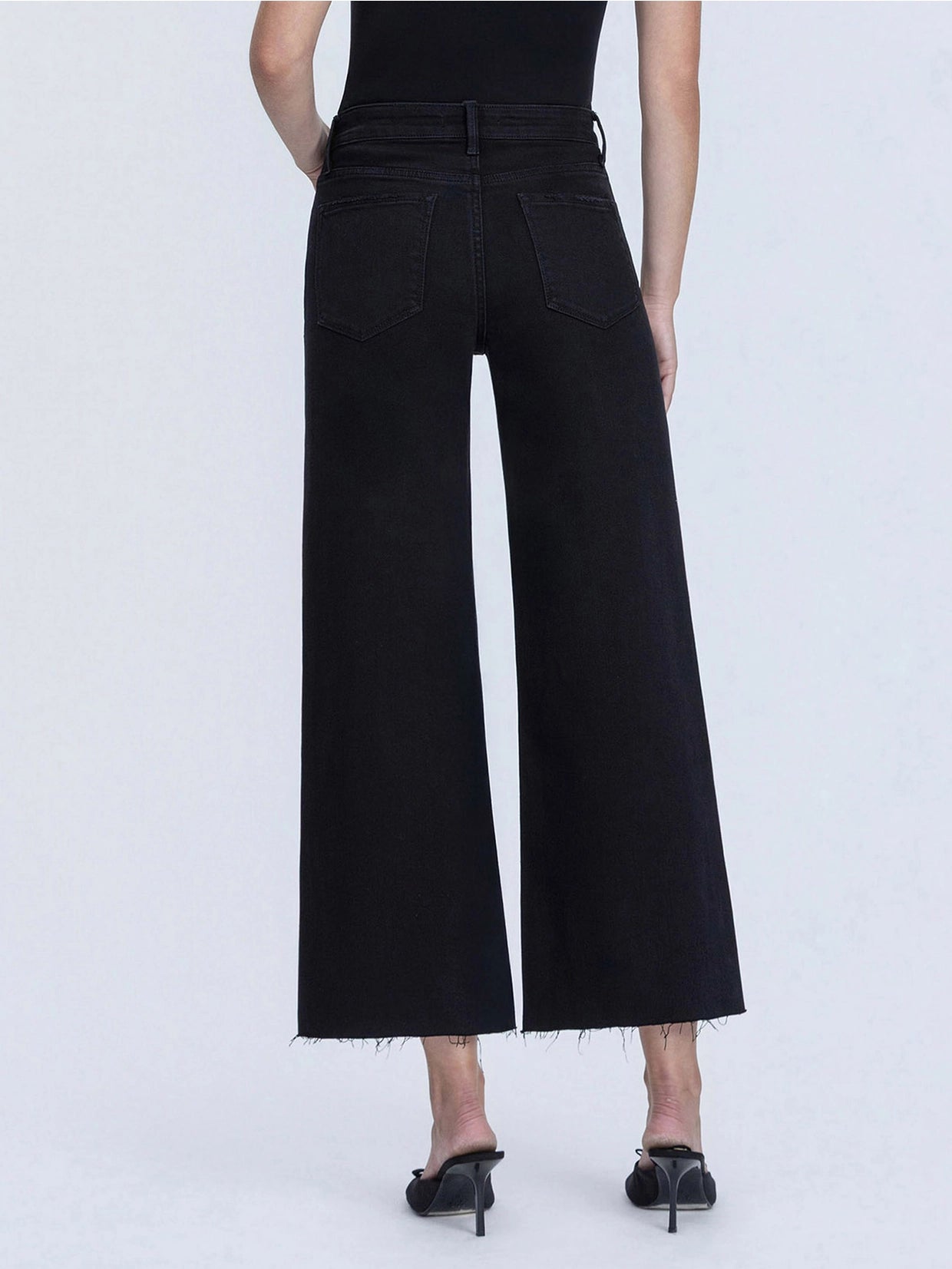 HR Raw Hem Crop Wide Leg Jeans LV30