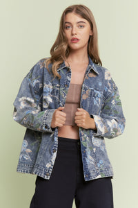 Floral Print Denim Jacket