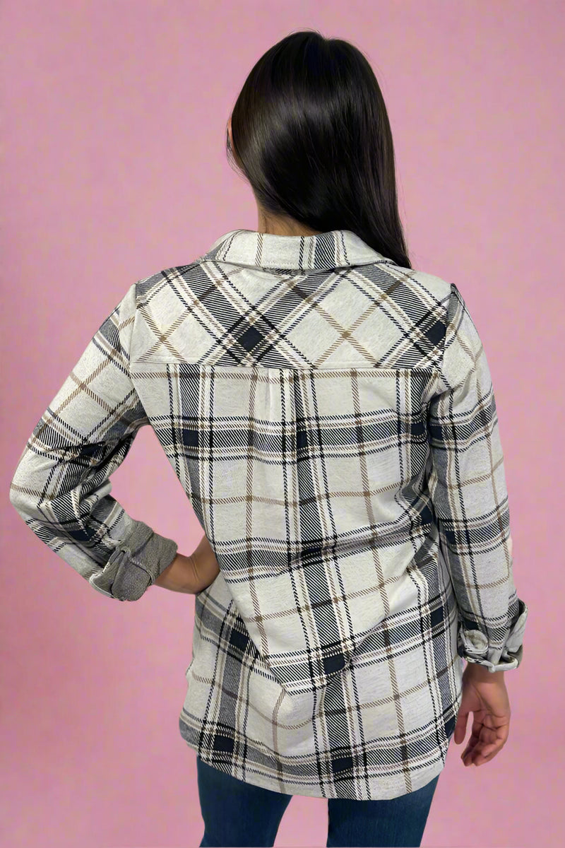 Black, Grey & Brown Plaid Flannel