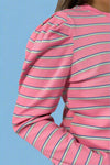 Stripe Textured Top - Rose
