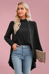 High Low Tulip Blouse - Black