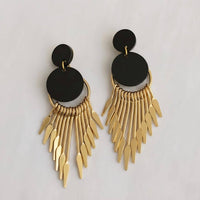 Gold Plated Tassel Drop Earrings