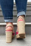 Lorita Cross Strap Wedge - Pink