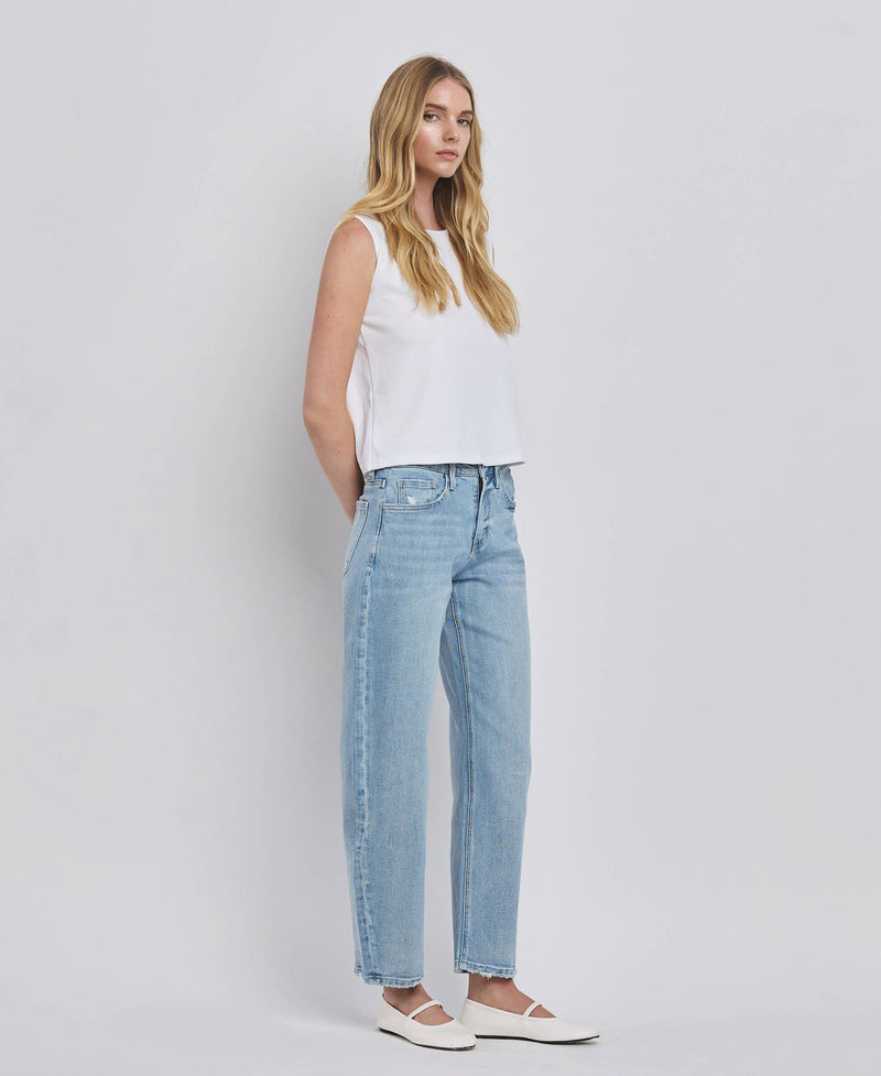 High Rise Barrel Leg Jeans LV2
