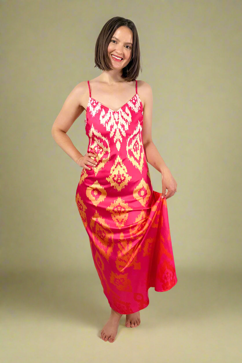 Printed Slip Dress - Pink