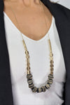 Geometric Bead Necklace - Black