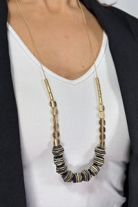 Geometric Bead Necklace - Black