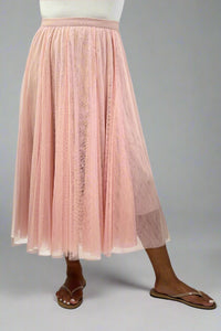 Tulle Midi Skirt - Dusty Pink
