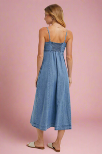 Button Down Denim Dress - Light Wash
