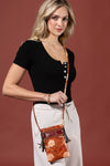 Hand-Painted Genuine Leather Crossbody - Magnolia