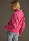 Quarter Zip Sweatshirt - Bright Pink