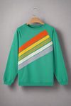 Rainbow Colorblock Sweatshirt - Mint Green