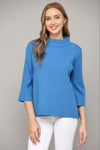 Mock Neck 3/4 Sleeve - French Blue