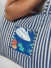 Reversible Quilted Tote Bag - Blue