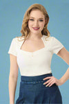 Pentagon Collar Top - Cream