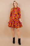 Retro Flower Tunic Dress