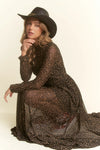 Animal Print Mesh Maxi - Black
