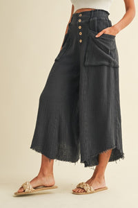 Mineral Washed Wide Pants Charcoal