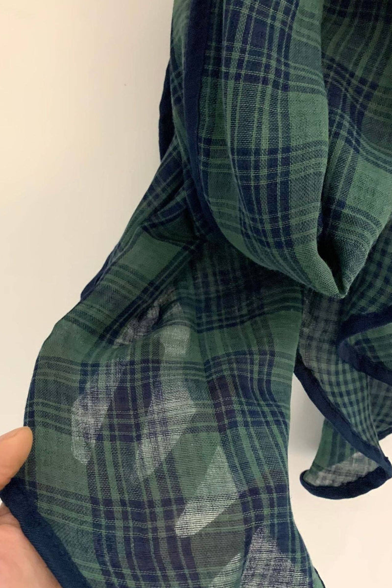 Checkered Autumn Scarf - Green