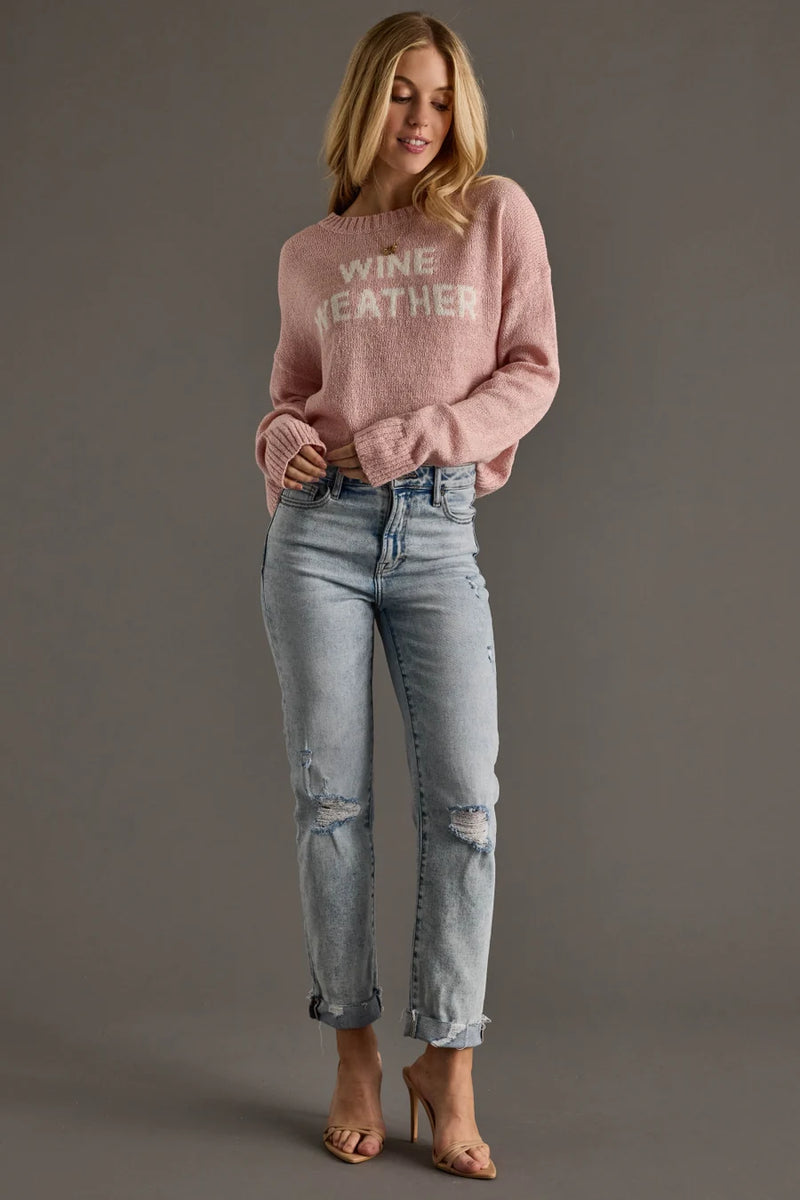 Wine Weather Sweater - Pink