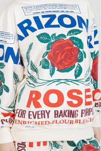 Bold Graphic Cotton Sweatshirt - Rose