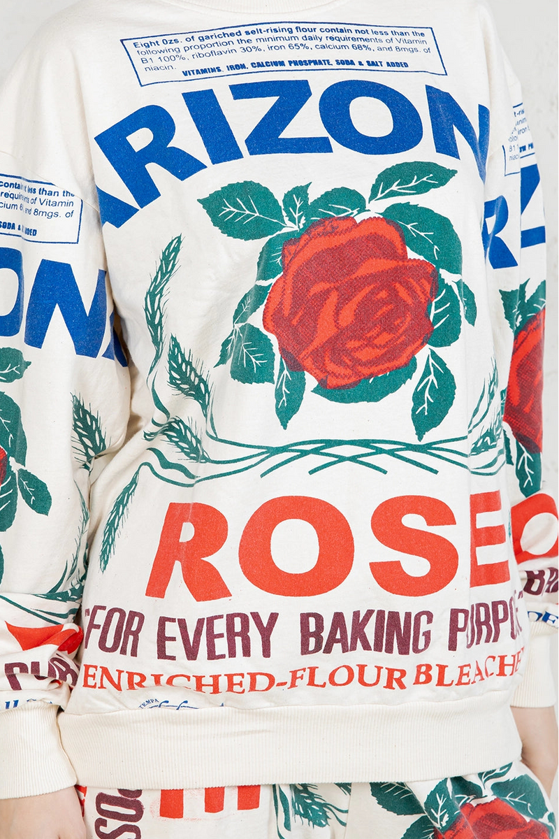 Bold Graphic Cotton Sweatshirt - Rose