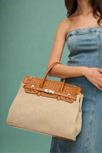Bertha Straw & Woven Satchel Bag