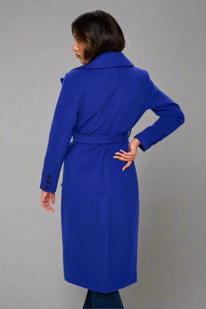 Sapphire Statement Double-Breasted Coat