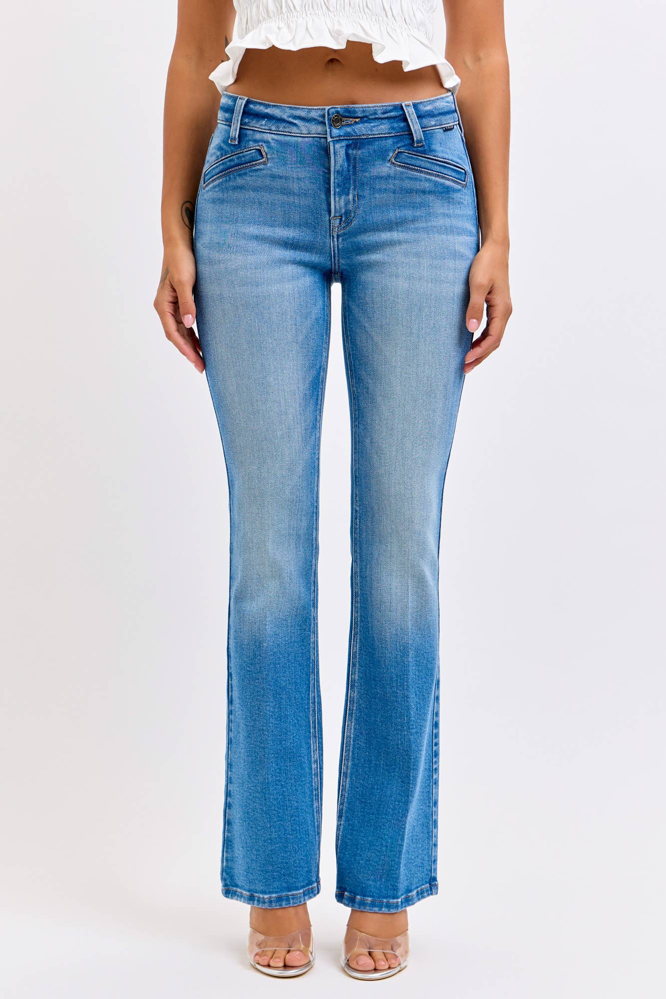 Mid Rise Bootcut Welt Pockets C269