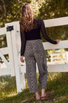 Paisley Printed Corduroy Pants - Navy