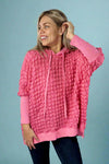 Bubble Wrap Dolman Sweatshirt - Pink
