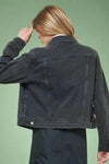 Cropped Denim Jacket - Black