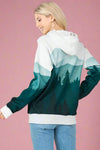 Forest Print Hooded Sweatshirt - Green
