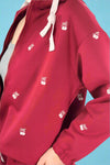 Sweet Cherries Zip Up Hoodie - Red