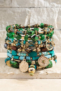 9-in-1 Multi Layered Natural Stone Bracelet Set