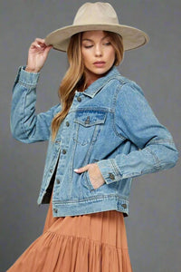 Cropped Denim Jacket - Medium Denim