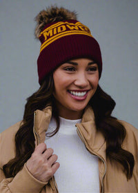 Maroon & Gold Midwest Pom Hat