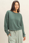 Crew Neck Cozy Sweatshirt - Green