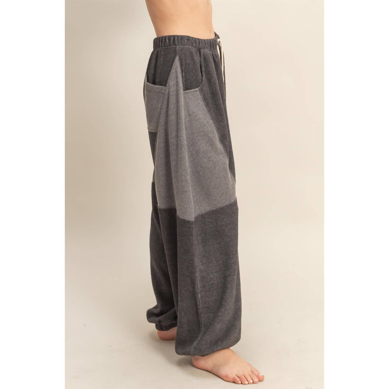 Contrasting High-Waist Sweatpants