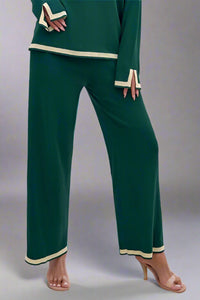 Casual Solid Knit Pant - Green