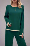 Casual Solid Knit Sweater - Green