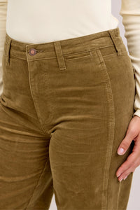 Hw Retro Wide Welt Pockets Corduroy Olive - JB02
