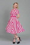 Christine Stripey Dress - Pink