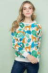 Cheetah & Leaf Print Sweatshirt