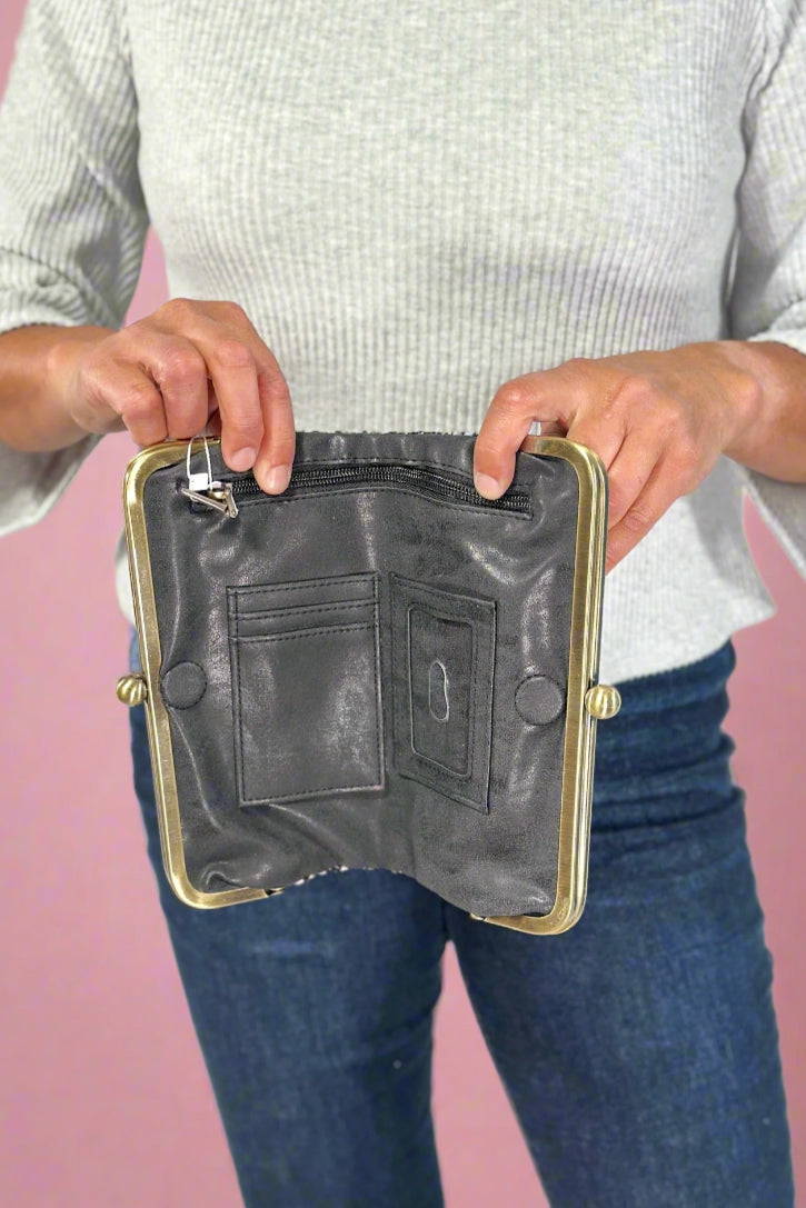 Karen Kiss Lock Clutch - Tweed
