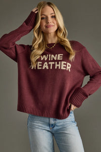 Wine Weather Sweater - Wine
