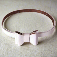 Retro Bow Belt - White